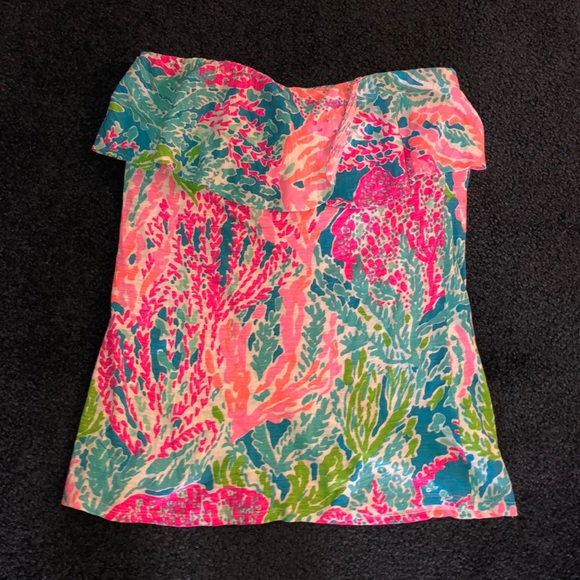 Lilly Pulitzer Tops - LILLY PULITZER wiley ruffle tube top!